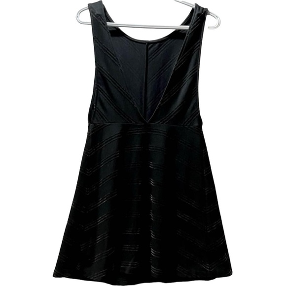 Free People Black Velvet Striped Skater Dress - Picture 4 of 10
